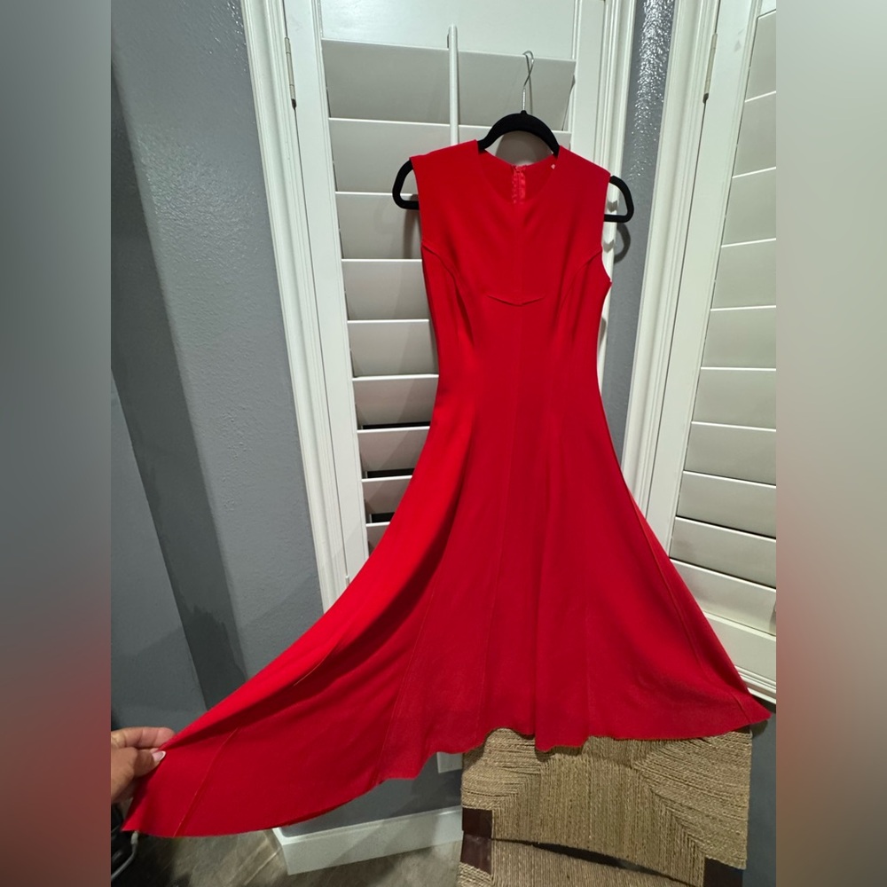 Norma Kamali classic Grace Red Sleeveless Dress